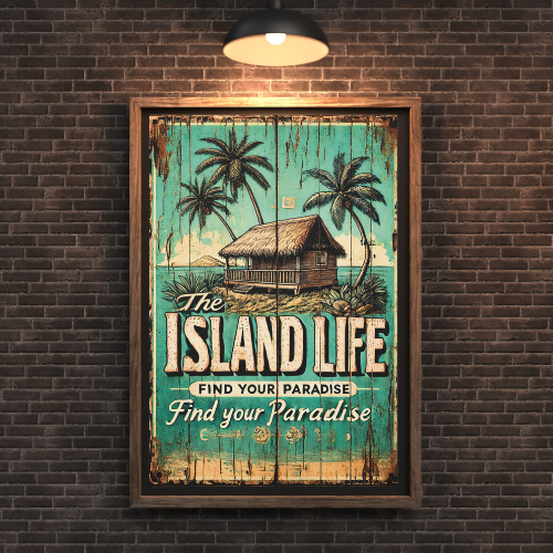 Island Life Canvas Wall Art – Bring Tropical Paradise to Your Space Matte Canvas, Stretched, 1.25"