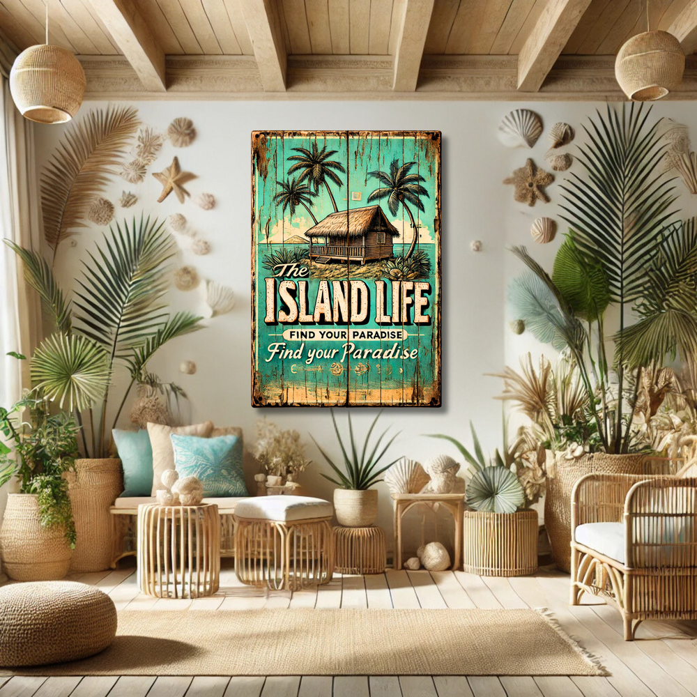 Island Life Canvas Wall Art – Bring Tropical Paradise to Your Space Matte Canvas, Stretched, 1.25"