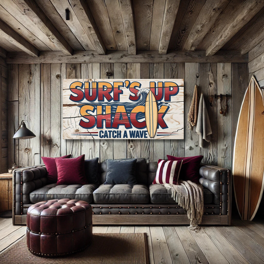 Add Coastal Charm to Any Space with Surf’s Up Shack Canvas Art! Matte Canvas, Stretched, 1.25"